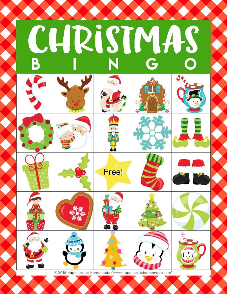 Free printable christmas bingo boards